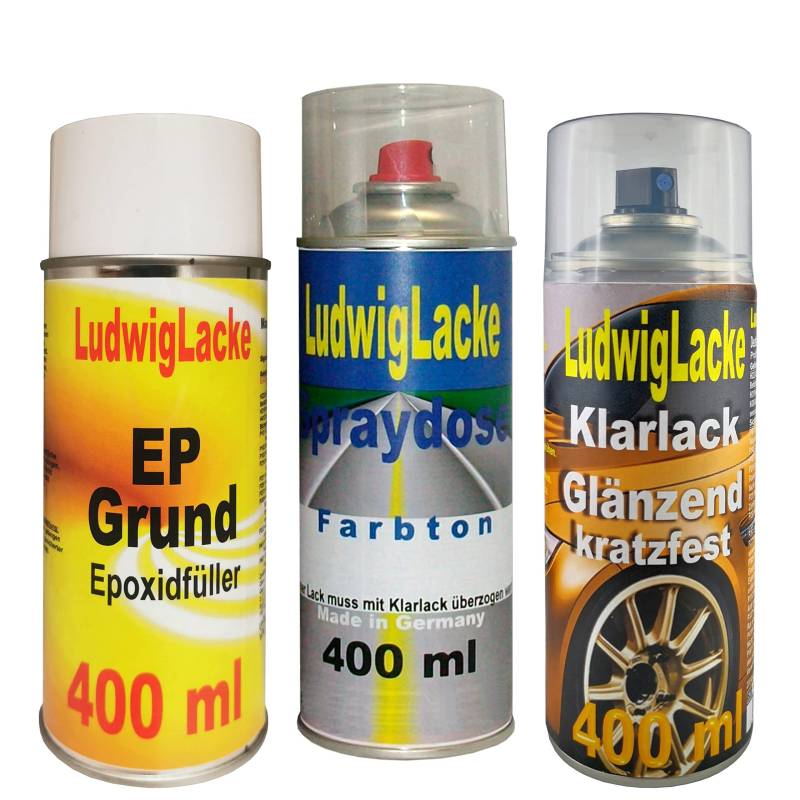 Grundierung Autolack Klarlack für Audi Ebonyschwarz LZ9W je 400ml von Ludwiglacke