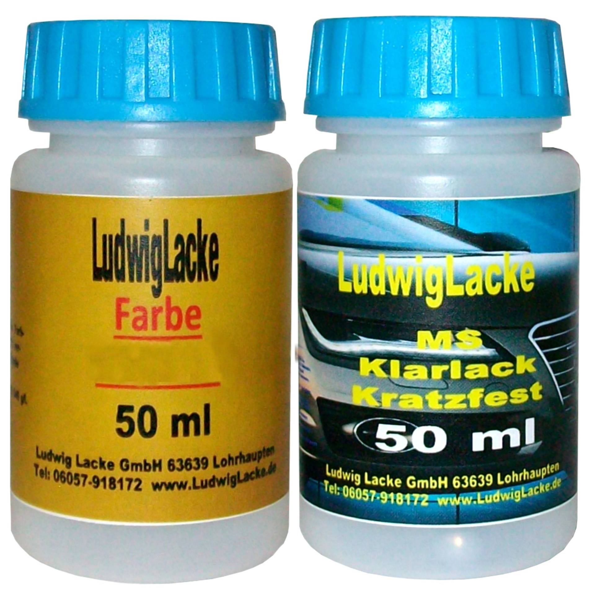 Ludwig Lacke 92T Arktissilber für Porsche Lackstift Set Autolack & Klarlack je 60ml von Ludwiglacke