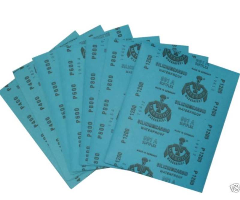 Ludwig Lacke Wasserschleifpapierset 30 Blatt - Je 5 Blatt 800 1000 1200 1500 2000 3000 von LudwigLacke