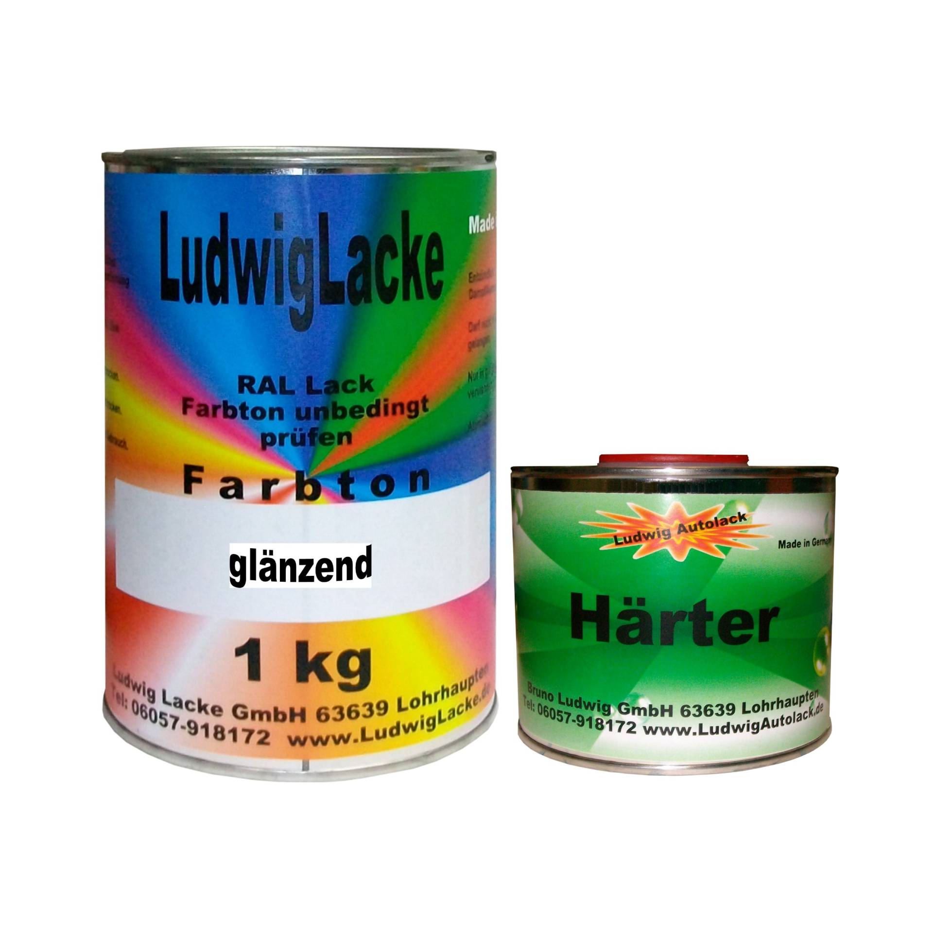 Ludwiglacke 1,5 kg Set Lack mit Härter RAL 9010 Reinweiss von Ludwiglacke