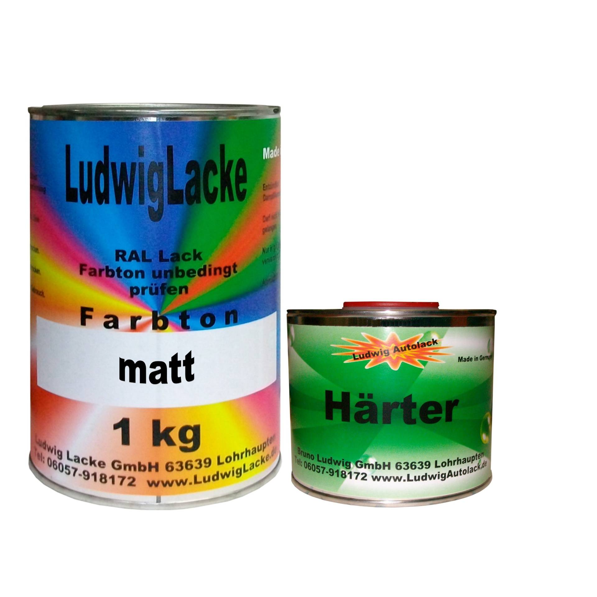 Ludwiglacke 1,5 kg Set Lack mit Härter matt RAL 6003 Olivgrün von Ludwiglacke