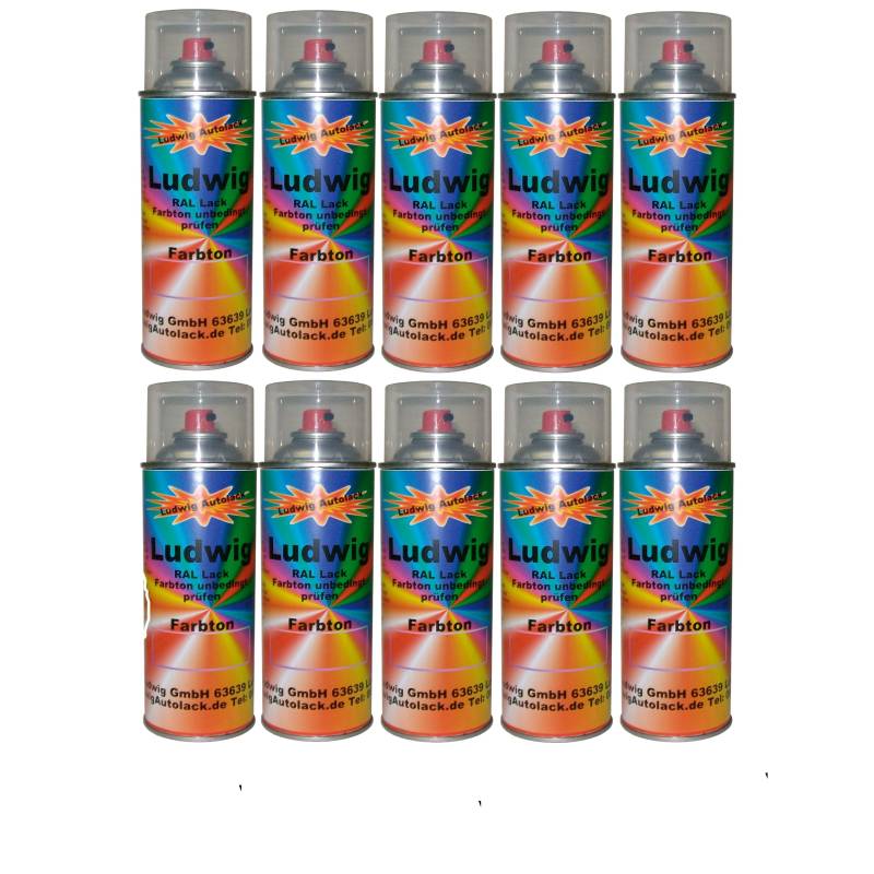 Ludwiglacke 10 Spraydosen 400ml Autolack glänzend RAL 1007 Narzissengelb von Ludwiglacke