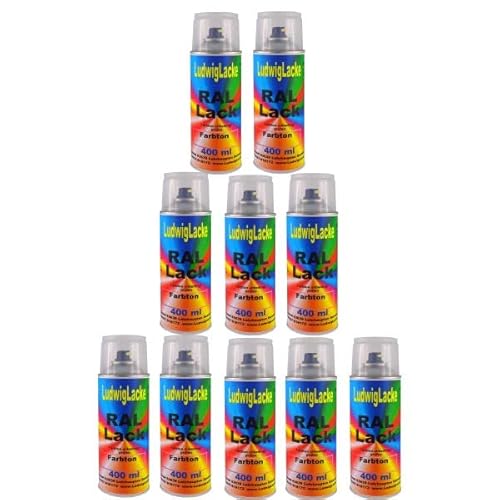 Ludwiglacke 10 Spraydosen 400ml Autolack glänzend RAL 7022 Umbragrau von Ludwiglacke