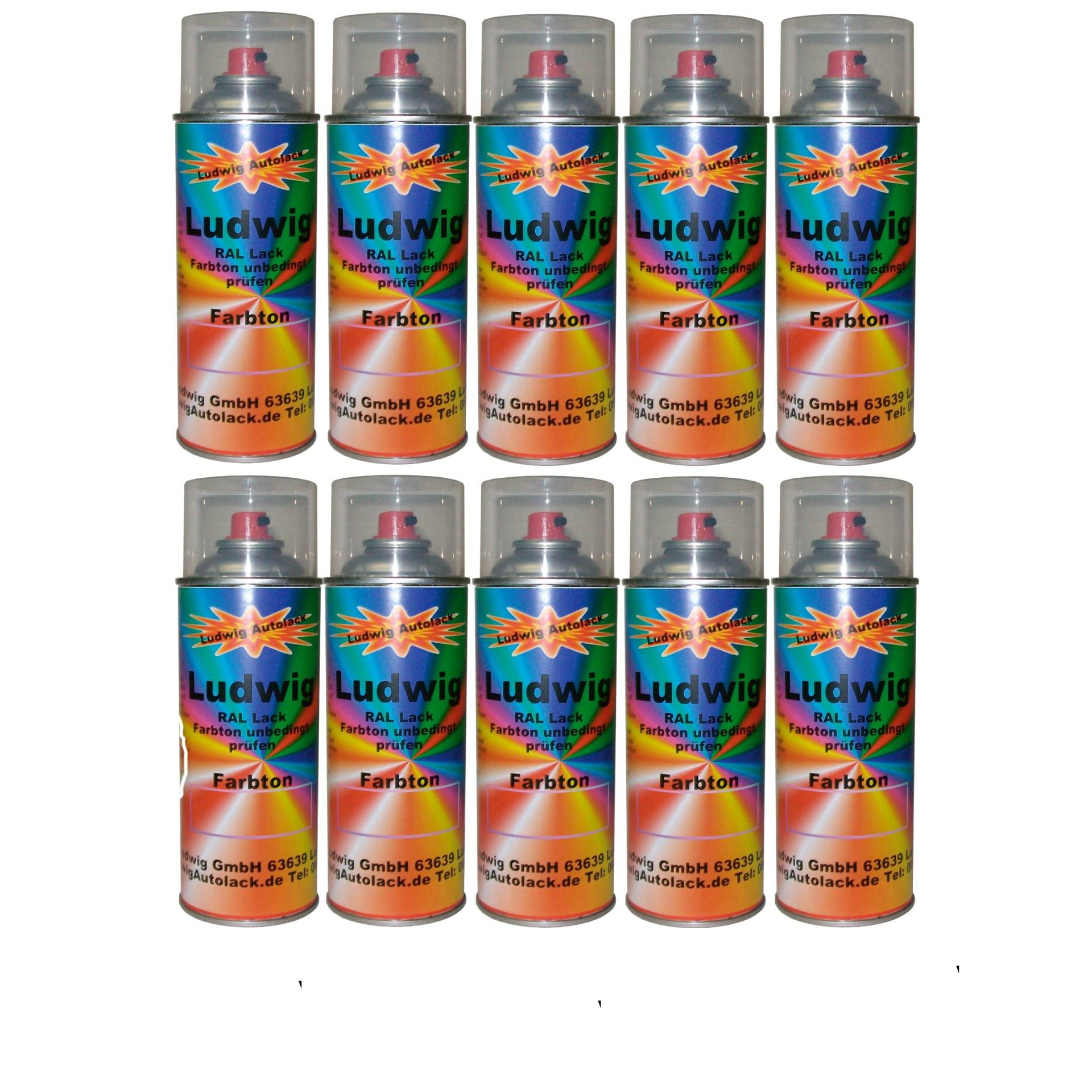 Ludwiglacke 10 Spraydosen 400ml Autolack glänzend RAL 9011 Graphitschwarz Ludwiglacke 10 Spraydosen 400ml Autolack glänzend RAL 9011 Graphitschwarz von Ludwiglacke