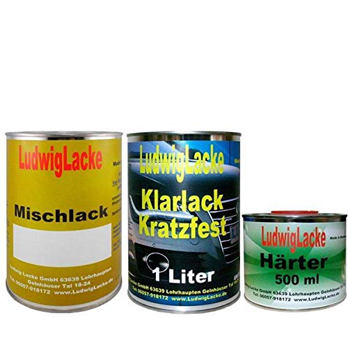 Ludwiglacke 2,5 Liter Set Autolack Klarlack Härter Wunschfarbe auch Metallic von Ludwiglacke