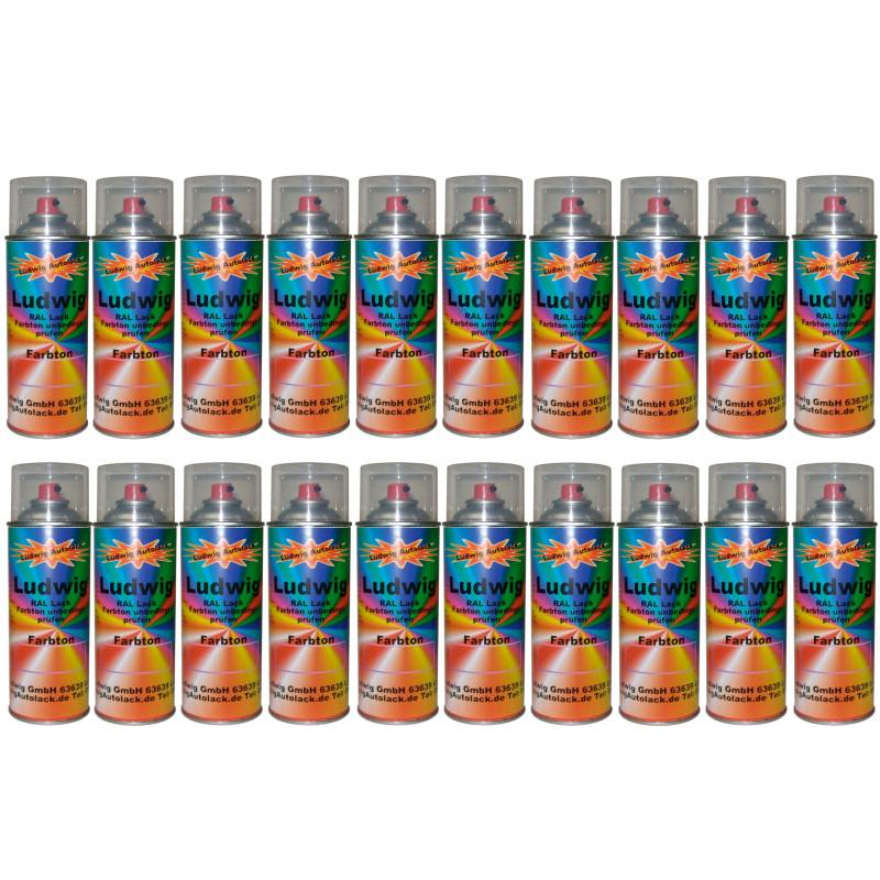 Ludwiglacke 20 Spraydosen 400ml Autolack glänzend RAL 3000 Feuerrot von Ludwiglacke