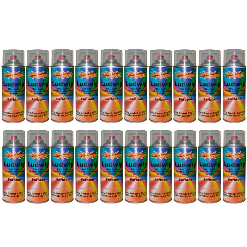Ludwiglacke 20 Spraydosen 400ml Autolack glänzend RAL 6026 Opalgrün von Ludwiglacke