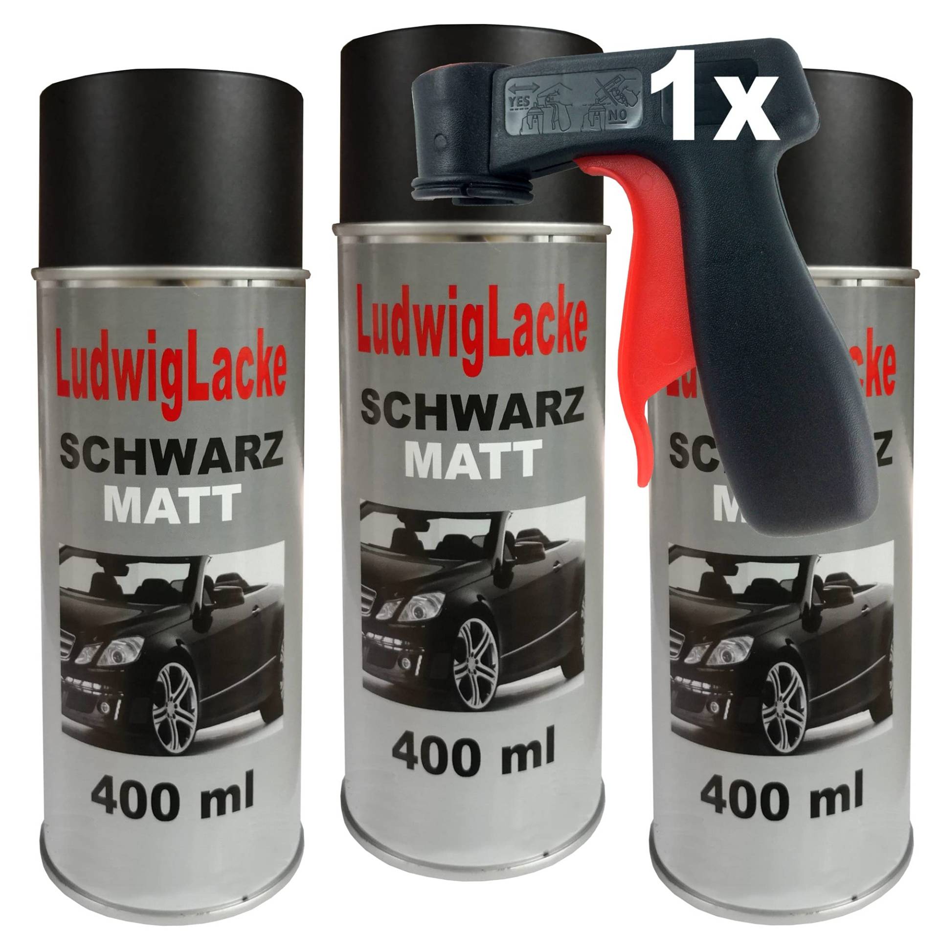 Ludwiglacke 3 Lackspray Schwarz matt 400 ml je Spraydose + Spraydosenhandgriff Ludwiglacke 3 Lackspray Schwarz matt 400 ml je Spraydose + Spraydosenhandgriff von Ludwiglacke