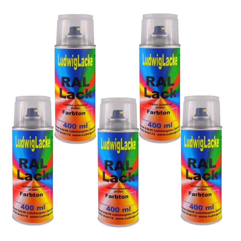 Ludwiglacke 5 Spraydosen 400ml Autolack glänzend RAL 1002 Sandgelb von LudwigLacke