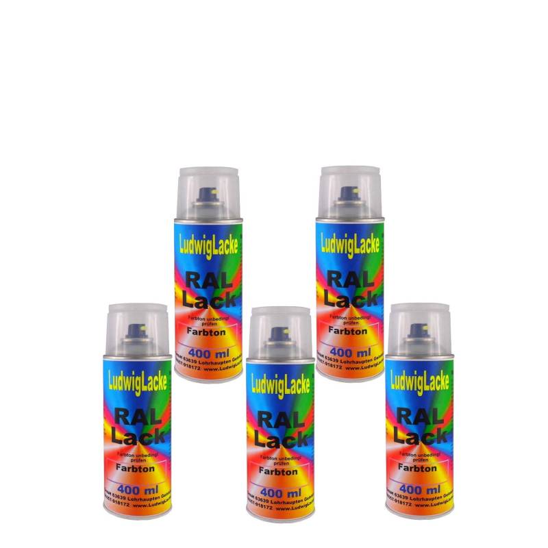 Ludwiglacke 5 Spraydosen 400ml Autolack glänzend RAL 1003 Signalgelb von LudwigLacke