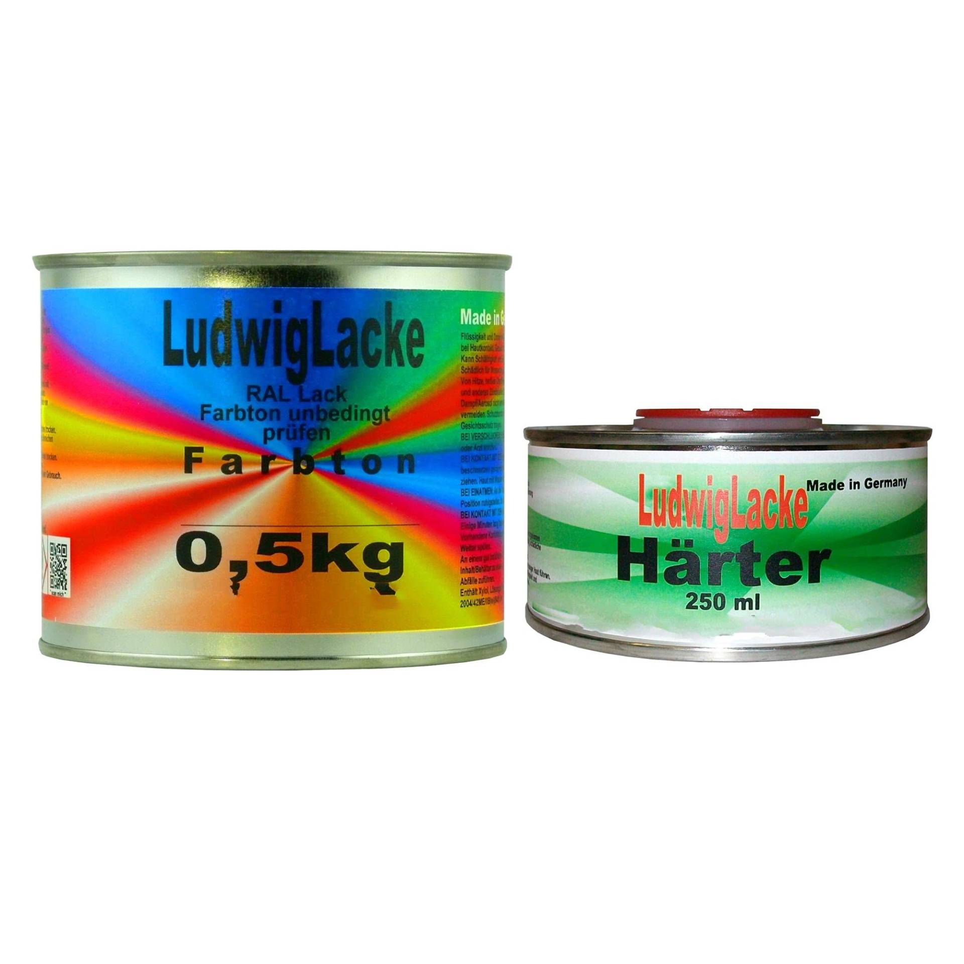 Ludwiglacke RAL 9001 Cremeweiß Acryllack 0,75 kg glänzend mit Härter Airbrush Farben von Ludwiglacke