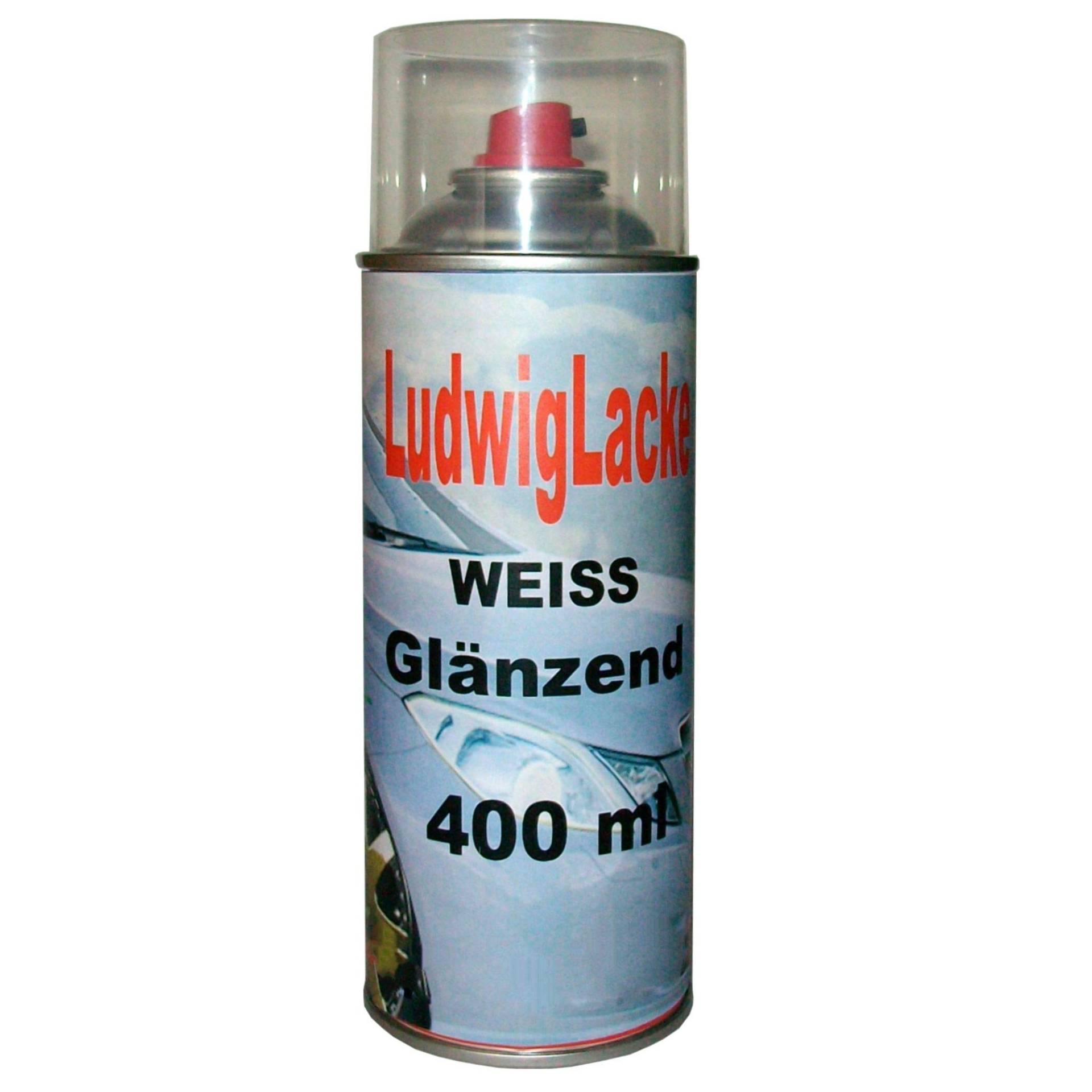 Ludwiglacke Weiß glänzend 1 Spraydose Autolack glänzend Farbton 400ml von Ludwiglacke