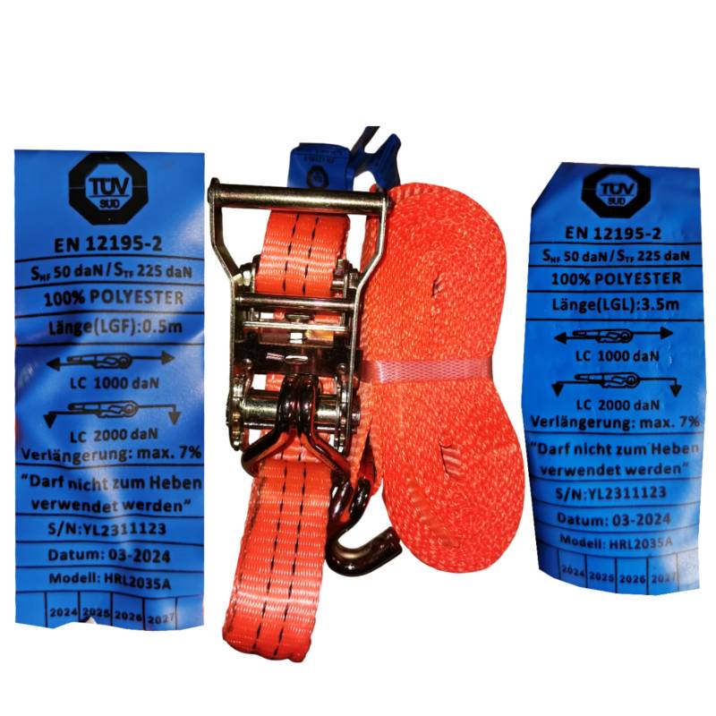 Ludwiglacke Cargogurt Spanngurt 35 mm/2000 kg Länge 4 m Orange von Ludwiglacke