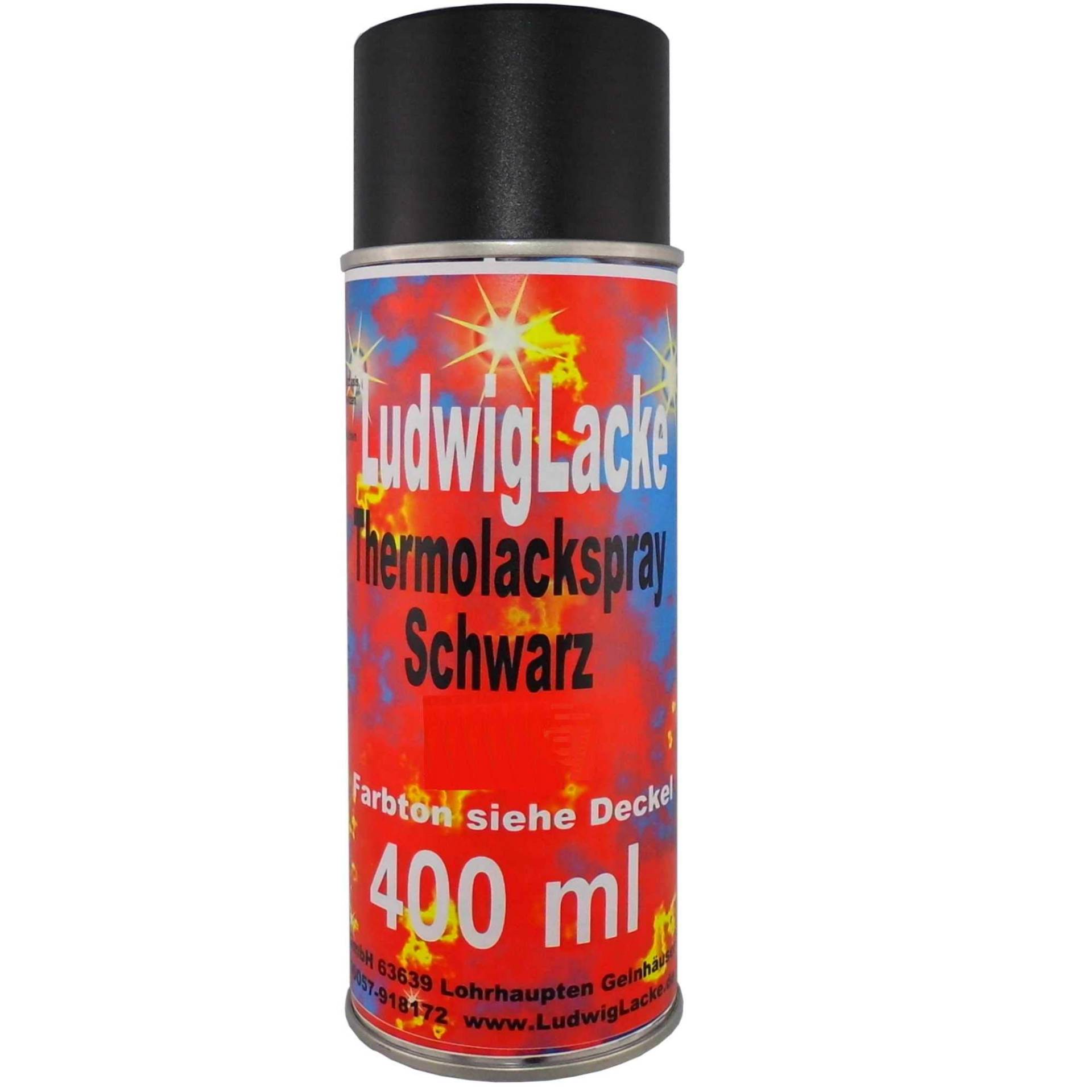 Thermolack Spray 400ml Schwarz Auspuff Motor Autolack von Ludwiglacke