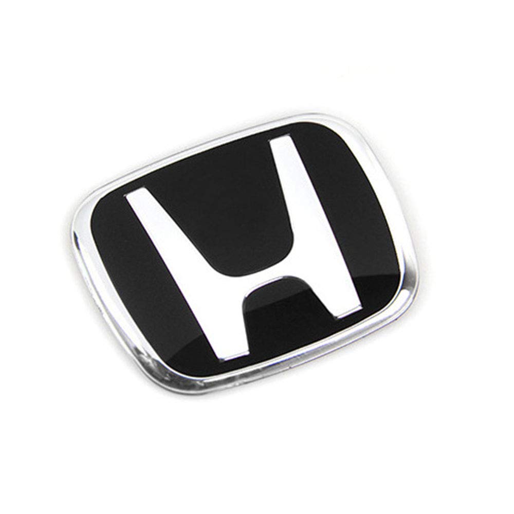 TYP B SCHWARZ Steuer Emblem Badge Compatiblefor Accord Civic CRV 50MM X 40MM (Black(1.96"X1.57")) von Luguoo