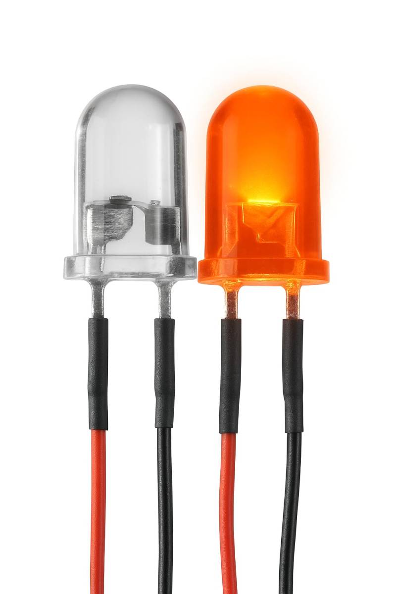 Lumetheus LED verkabelt 12 Volt 3mm Farbe orange 10 Stück verkabelte orangene Leuchtdioden mit Kabel verlötet von Lumetheus