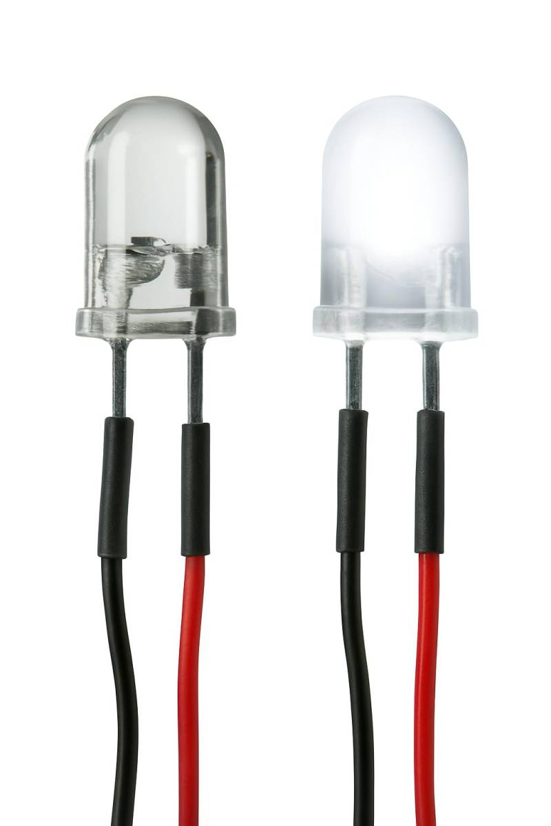 Lumetheus LED verkabelt 12 Volt 3mm Farbe weiß 10 Stück verkabelte weiße Leuchtdioden mit Kabel verlötet 12V Widerstand von Lumetheus