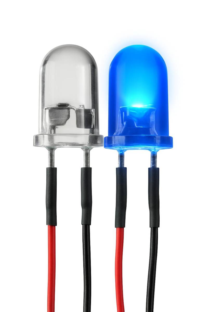 Lumetheus LED verkabelt 12 Volt 5mm Farbe blau verkabelte LEDs mit Kabel verlötet 12V Widerstand blaue Leuchtdioden von Lumetheus