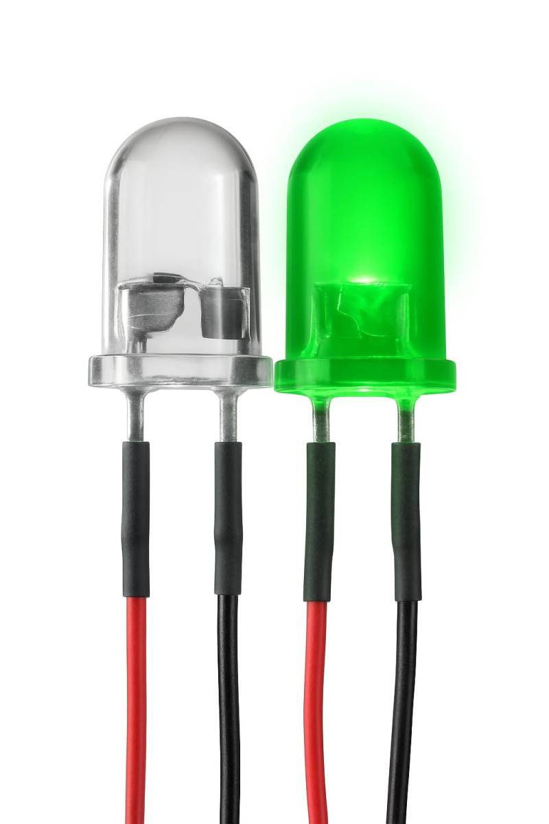 Lumetheus LED verkabelt 12 Volt 5mm Farbe grün verkabelte LEDs mit Kabel verlötet 12V Widerstand grüne Leuchtdioden von Lumetheus