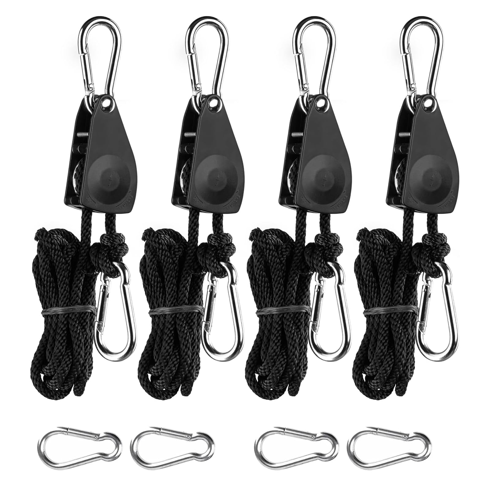 4 Stück Ratchet Hanger, Duty Heavy Rope Seil Ratsche Einstellbare Seil Ratsche Grow Lampe Aufhänger Rope Ratchet 1/8 Zoll Schnalle Seilratsche Sonnensegel, mit 4 Bergsteigerschnalle 4 Stück Ratchet Hanger, Duty Heavy Rope Seil Ratsche Einstellbare Seil Ratsche Grow Lampe Aufhänger Rope Ratchet 1/8 Zoll Schnalle Seilratsche Sonnensegel, mit 4 Bergsteigerschnalle von Lunpog