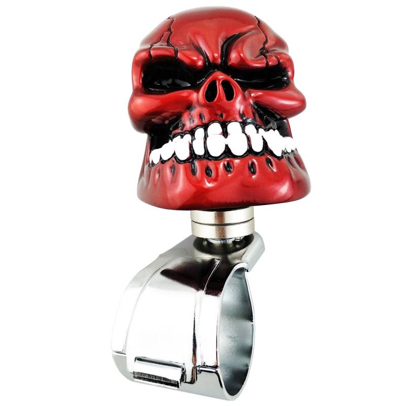 Cool Power Handle Spinner Skull Lenkrad Knopf für Auto Zubehör Universal Rot Spinner Rad von Lunsom