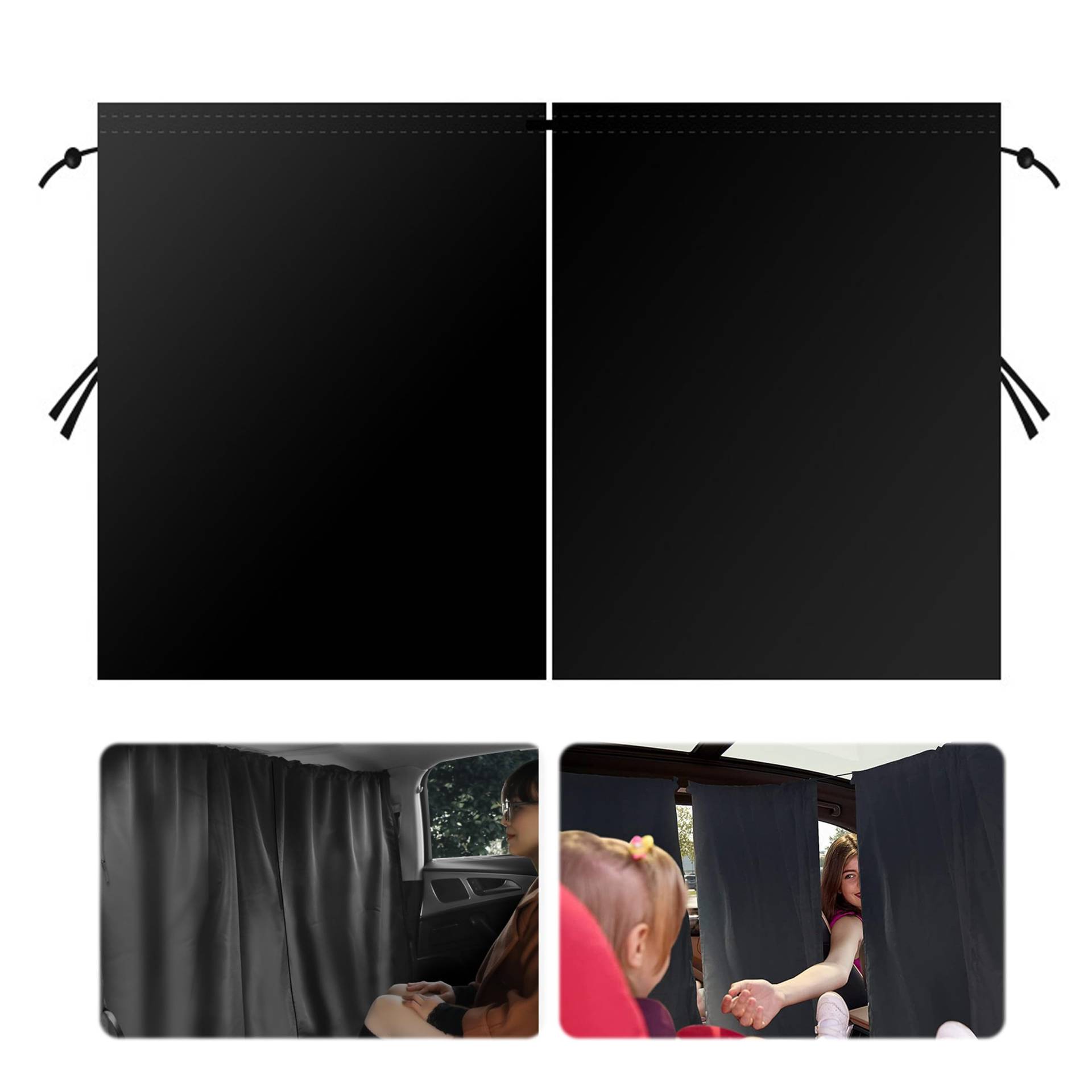 Auto TrennvorhäNge Sonnenschutz, 2Pcs Auto Sichtschutz Vorhänge 140×80cm, Auto Vorhang Abnehmbarer Auto Privatsphäre Vorhang Auto Trennwand Vorhang Auto Seitenfenster Reisen Camping (Schwarz) von Lunyloer