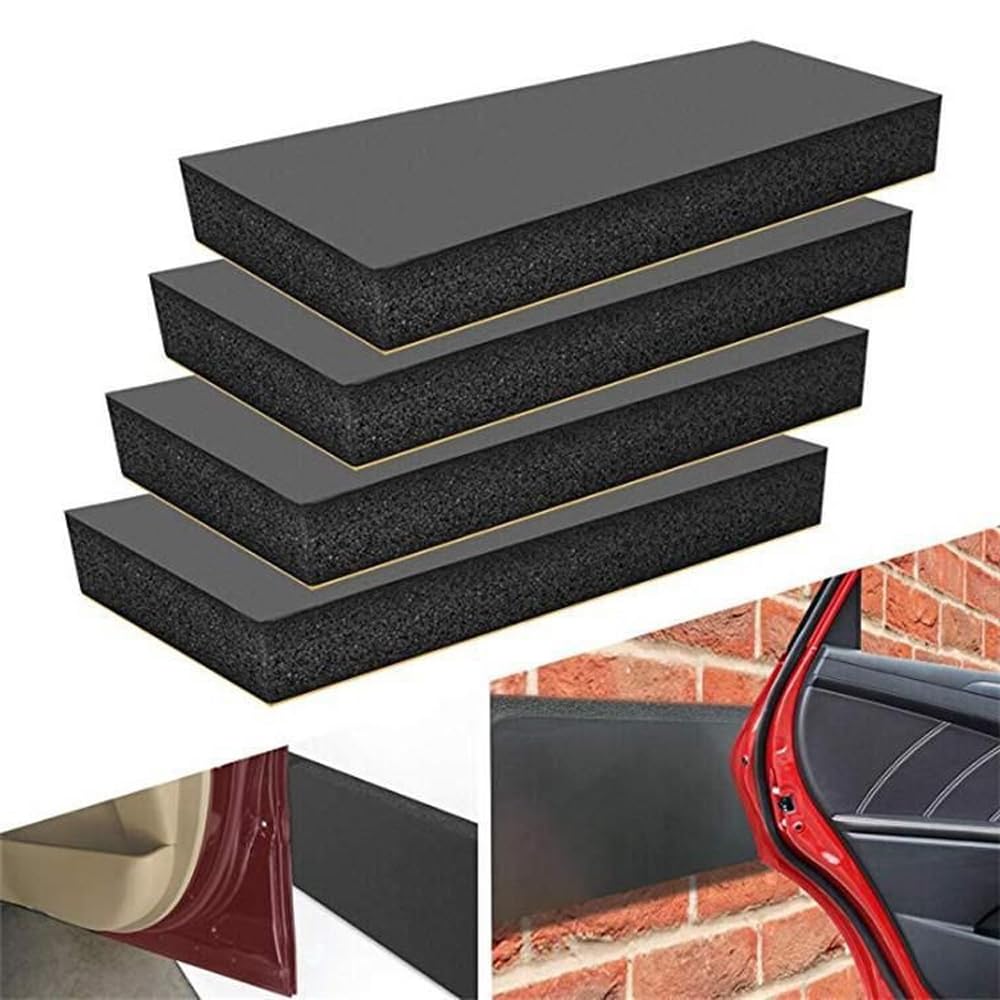 Garagen Wandschutz, 4Pcs Selbstklebender Kantenschutz Schaumstoff 30 X 10 X 3 cm, Auto Türkantenschutz, Garagen Wandschutz Wandpolsterung für Autotüren Garagen und Carport (Schwarz) von Lunyloer