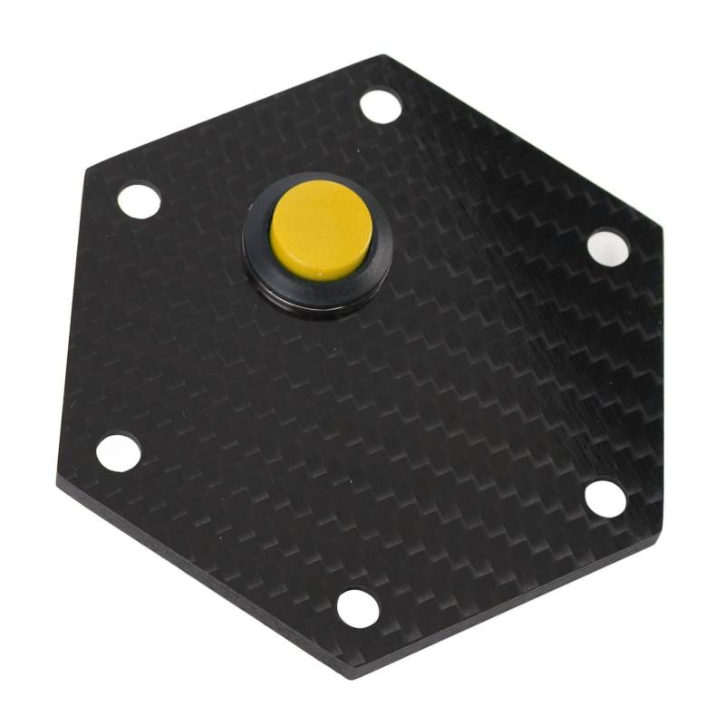 6 Loch Carbon Faserlenkradmitte -Kappe, Stilvolle Hornhornabdeckung für 6 Bolzen Lenkräder, Verleiht Ihrem Auto ästhetische Sportliche Mode mit Einfachen Installationskits (Yellow) von Luocute
