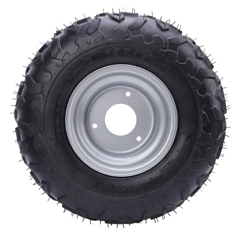 Luocute 145x70-6 Reifen, 6 Zoll Go Kart Wheel Rand, 3 Schrauben Reifenrand für ATV UTV Quad Off Road Go Kart, Aluminiumlegierung und Gummi Material, Vordere Heckinstallation von Luocute