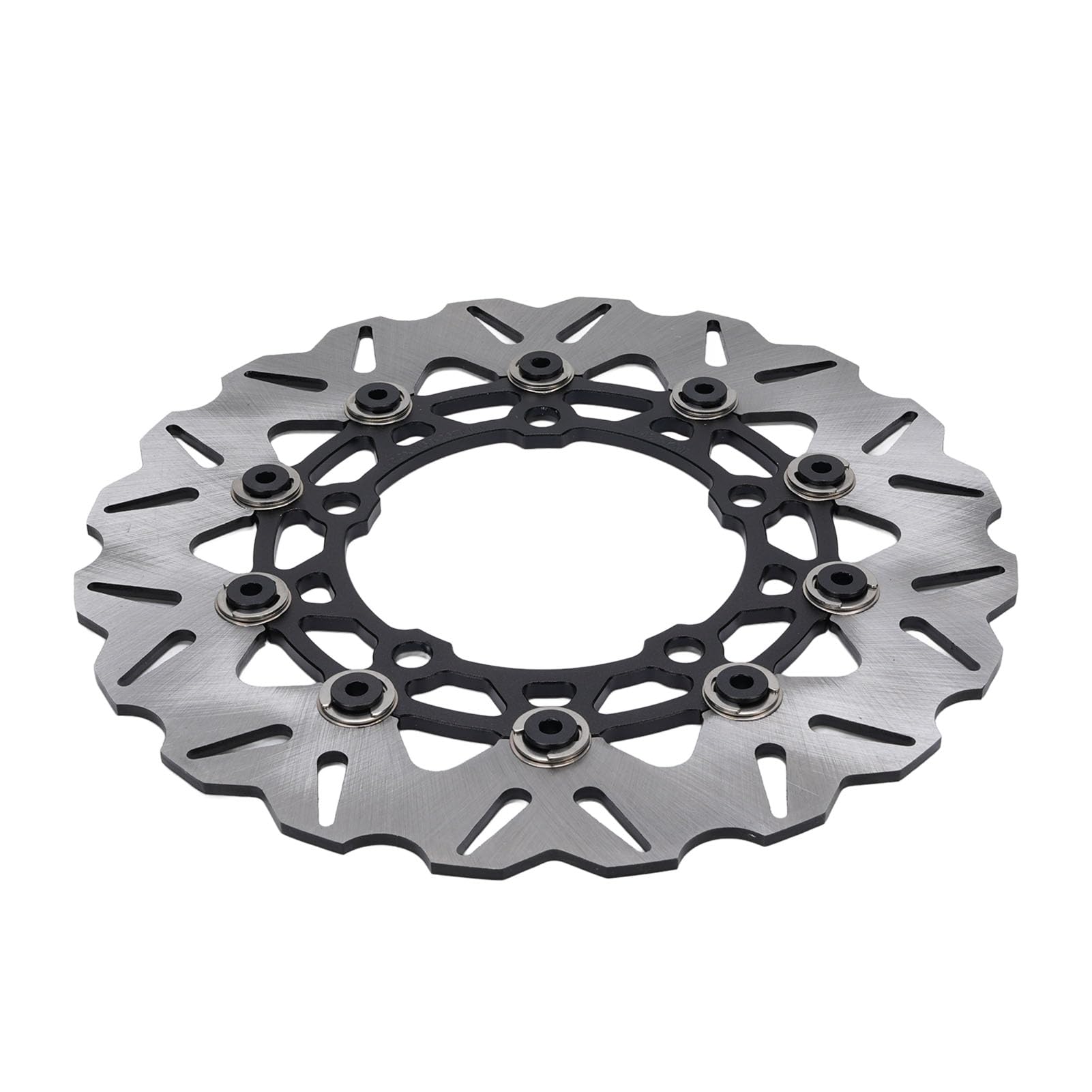 Motorradbremsscheibenscheiben-Bremssattel-Adapter-Kit 267 Mm Edelstahl CNC Aluminiumlegierungsbremsscheiben-Rotor-Set mit Geschlitzten Aus Design für NMAX125 NMAX155 Aerox155 (BLACK) von Luocute