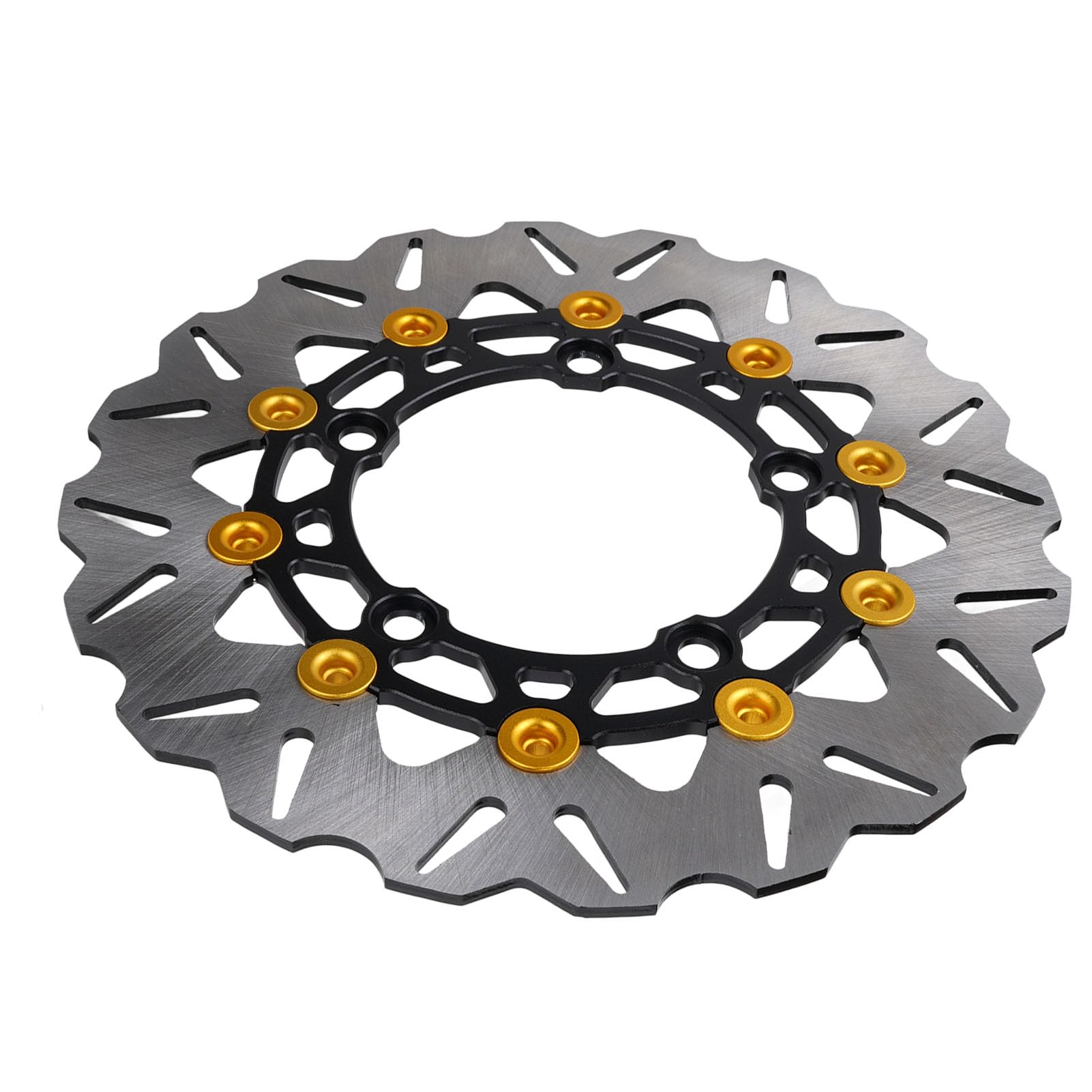 Motorradbremsscheibenscheiben-Bremssattel-Adapter-Kit 267 Mm Edelstahl CNC Aluminiumlegierungsbremsscheiben-Rotor-Set mit Geschlitzten Aus Design für NMAX125 NMAX155 Aerox155 (GOLD) von Luocute