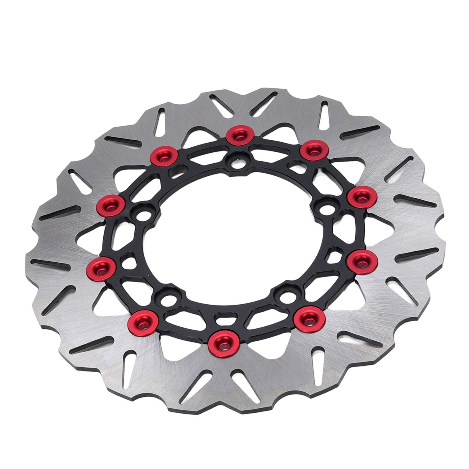 Motorradbremsscheibenscheiben-Bremssattel-Adapter-Kit 267 Mm Edelstahl CNC Aluminiumlegierungsbremsscheiben-Rotor-Set mit Geschlitzten Aus Design für NMAX125 NMAX155 Aerox155 (Rot) von Luocute