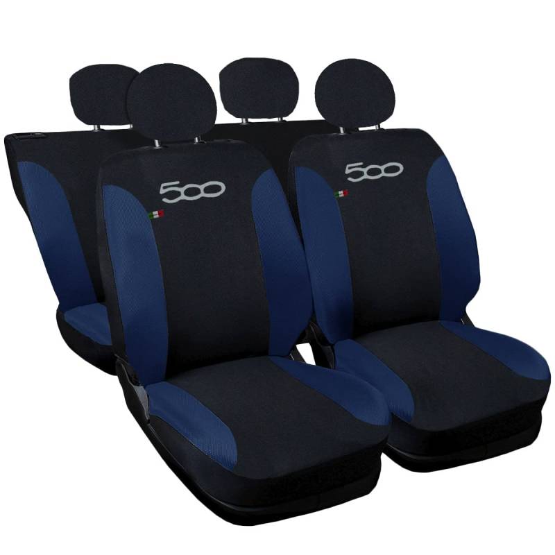 500 zweifarbige Sitzbezüge - schwarz dunkelblau von Lupex Shop
