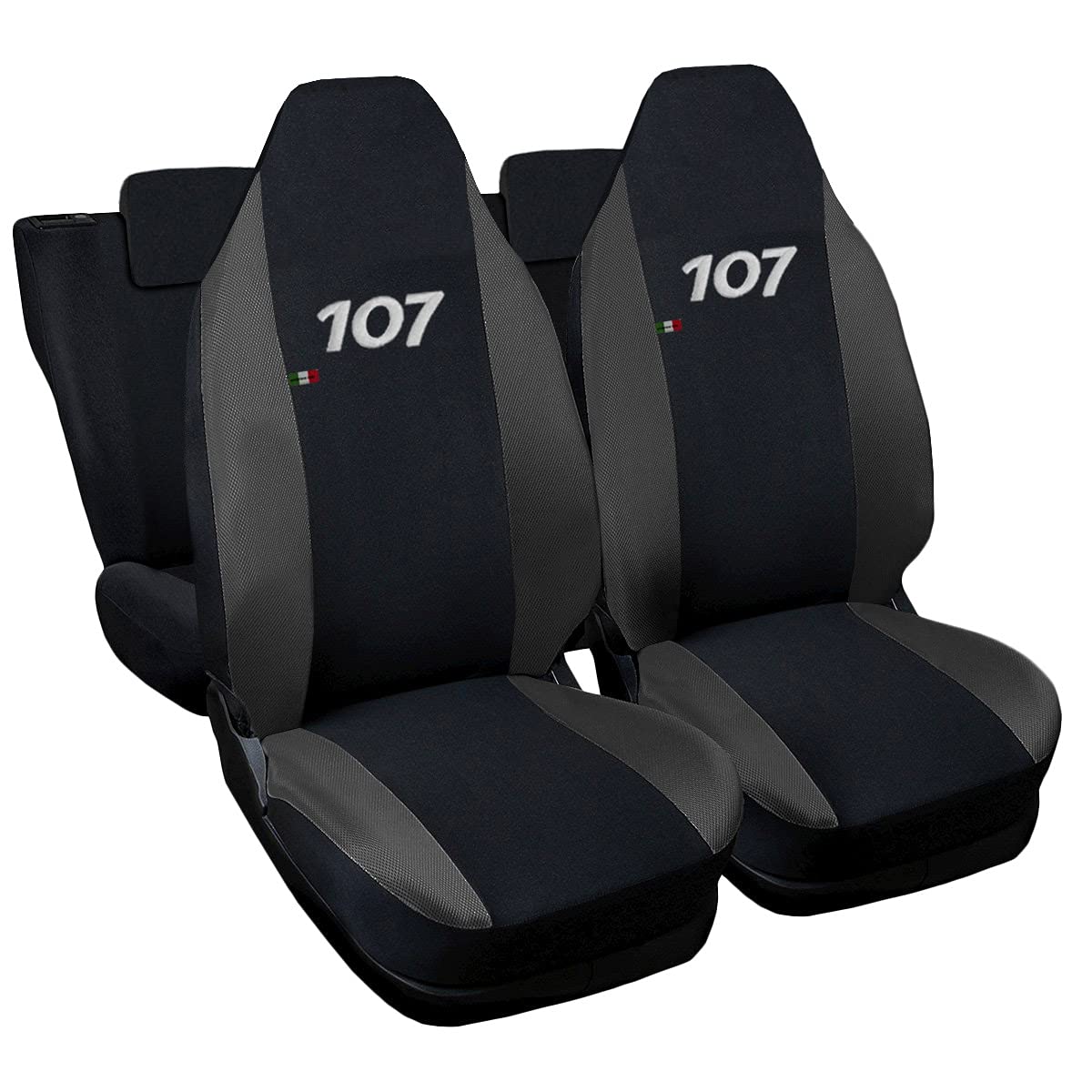 Lupex Shop 107_b.gs 107 zweifarbige Sitzbezüge - schwarz dunkelgrau von Lupex Shop