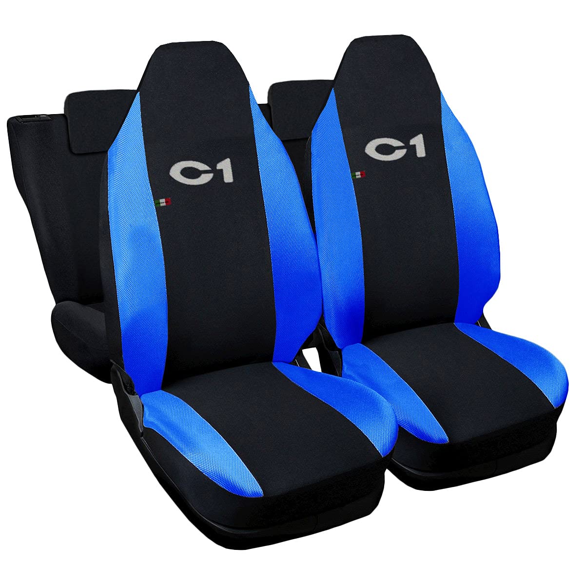 Lupex Shop 17239-01 Citroen C1 zweifarbige Sitzbezüge - schwarz blau von Lupex Shop