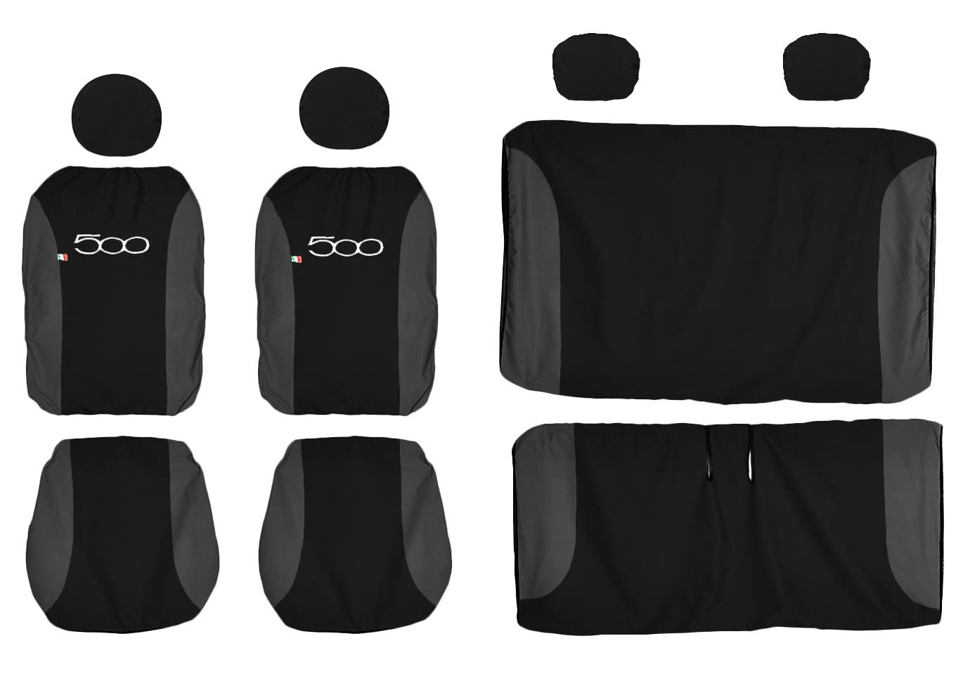 Lupex Shop 500_N.Gs Sitzbezug, zweifarbig, schwarz/dunkelgrau von Lupex Shop