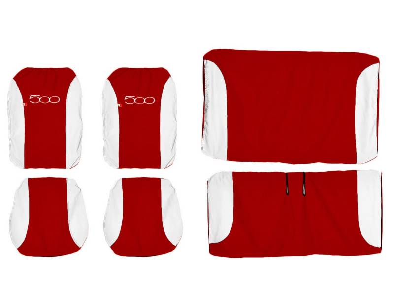 Lupex Shop 500_R.Bi Sitzbezüge Zweifarbig, Rot/Weiß von Lupex Shop