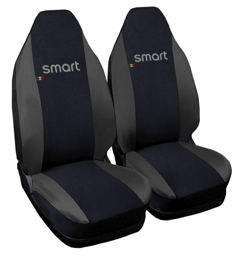 Lupex Shop Auto-Sitzbezüge, Farbe: Schwarz und Dunkelgrau, Smart.1s_N.Gs von Lupex Shop