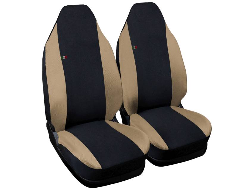 Lupex Shop Autositzbezüge, kompatibel mit Smart Prima Serie Schwarz Beige | W450 | Sitzbezüge Set für Vordersitze | Autozubehör Innenraum von Lupex Shop