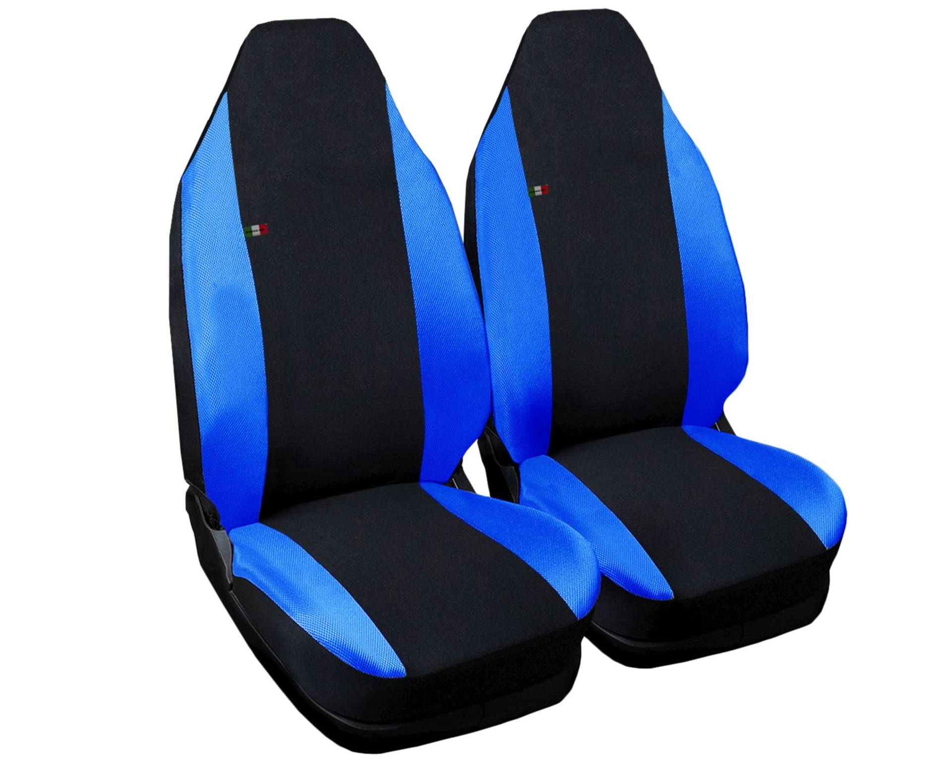 Lupex Shop Sitzbezüge für Autositz, kompatibel mit Smart Erste Serie, Schwarz, Königsblau | W450 | Sitzbezüge-Set für Vordersitze | Auto-Innenraum von Lupex Shop