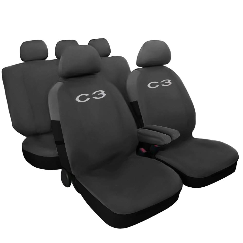 Citroen C3 einfarbige Sitzbezüge - grau von Lupex Shop