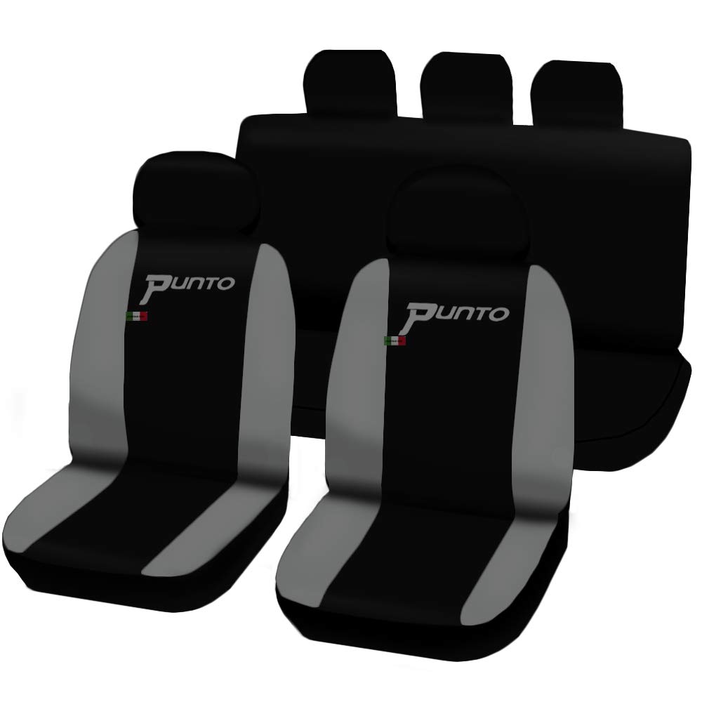Lupex Shop FIAT Grande Punto 5 Türen zweifarbige Sitzbezüge - schwarz hellgrau von Lupex Shop