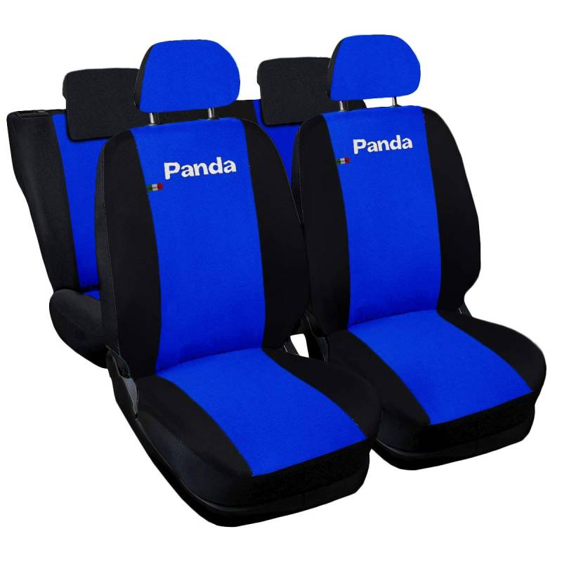 Lupex Shop Panda.014.Br-N-50 Autositzbezüge Panda mit geteilten Rücksitzen 50E50, Königsblau/Schwarz von Lupex Shop