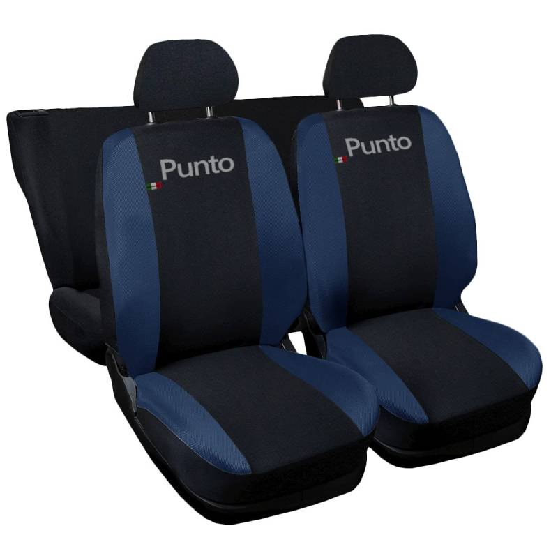 Lupex Shop Punto_NBs Punto zweifarbige Sitzbezüge - schwarz dunkel blau von Lupex Shop