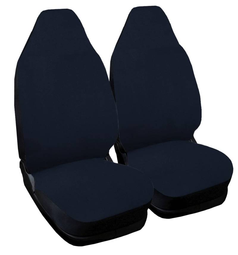 Lupex Shop Sitzbezüge für Autos, kompatibel mit Smart Prima Serie, Dunkelblau, W450, Sitzbezüge, Paar vorne, gesticktes Logo, Autozubehör für Innenraum von Lupex Shop