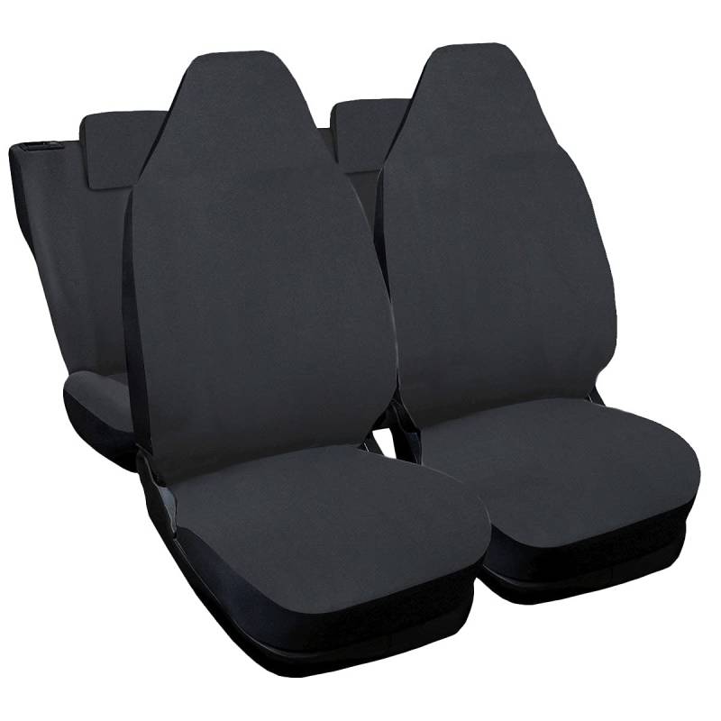 Lupex Shop Sitzbezüge kompatibel für Renault Twingo mit integrierter Kopfstütze - Dunkelgrau von Lupex Shop