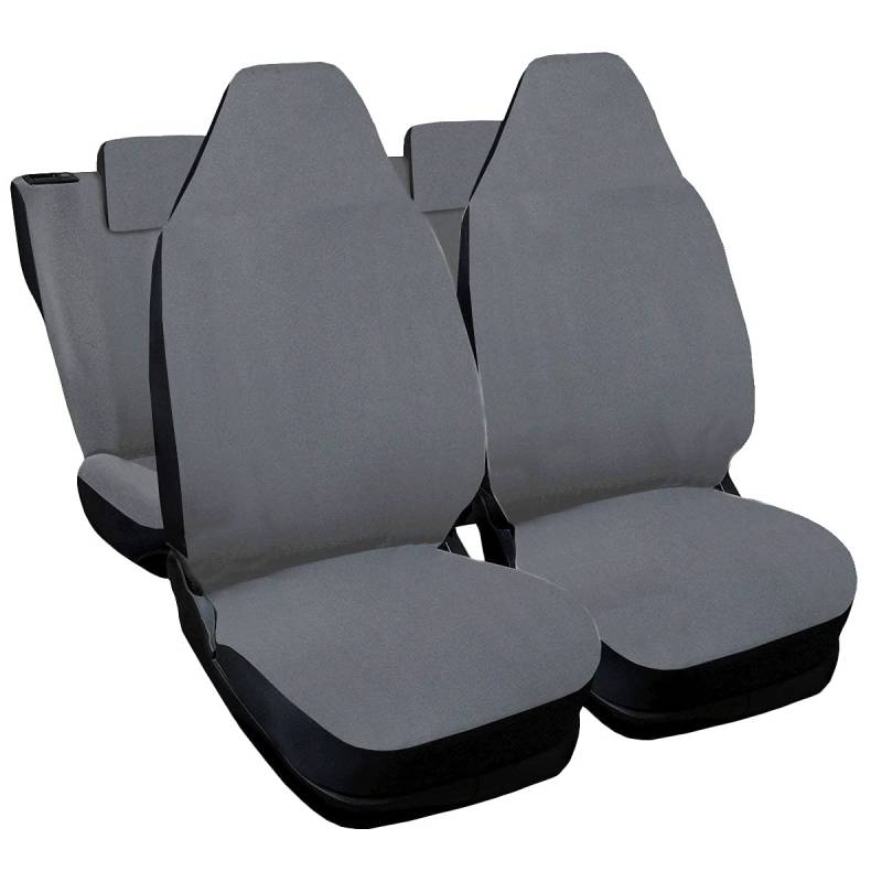 Lupex Shop Sitzbezüge kompatibel mit Twingo mit integrierter Kopfstütze, hellgrau, hergestellt in Italien von Lupex Shop