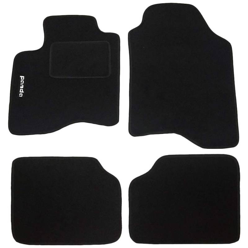 Lupex Shop TPMis_Panda Auto-Fußmatten aus Teppichstoff mit Klettverschluss, kompatibel mit Fahrzeugen, Schwarz von Lupex Shop