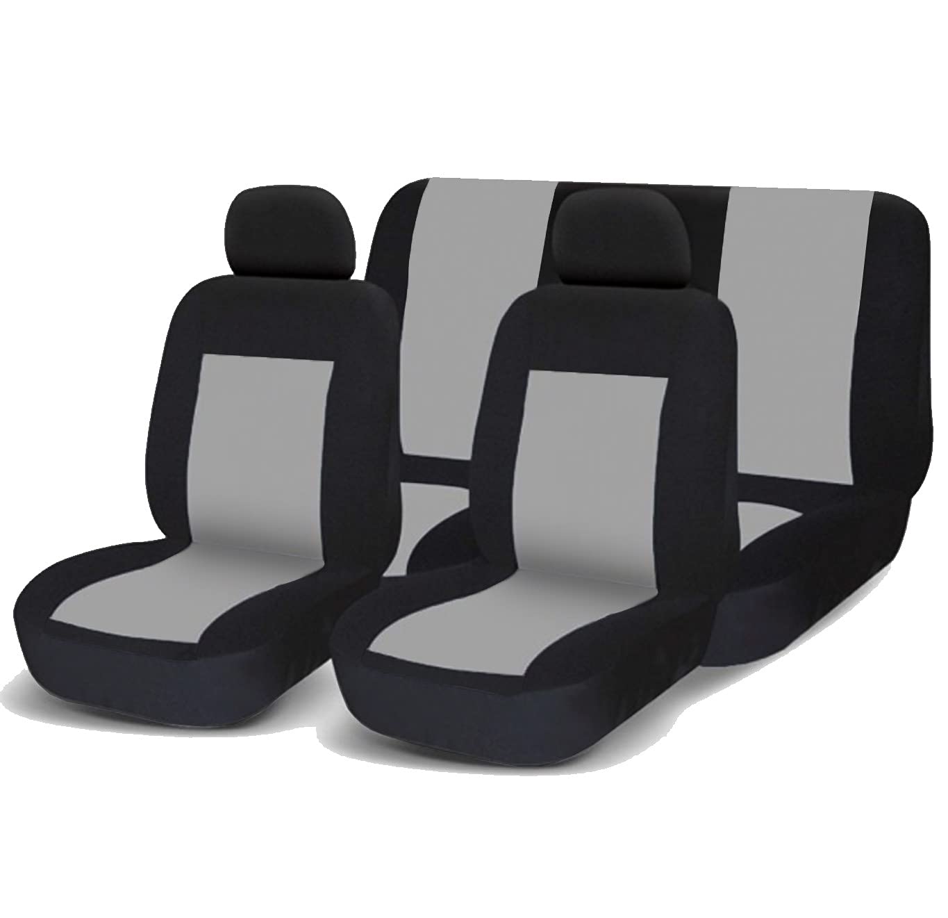 Lupex Shop Universal-Sitzbezüge aus Polyester, anpassbar an alle Autos mit Standardsitzen, Set vorne und hinten, Soft Grau von Lupex Shop