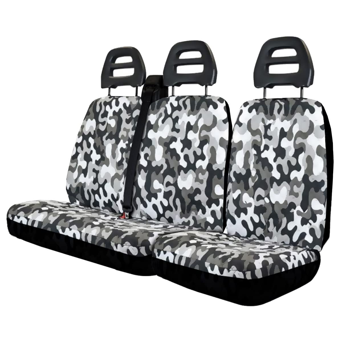 Lupex Shop Universale Baumwolle Sitzbezüge für Lastwagen mit dem Sitzgurt von Oben - hell Tarnfarbe von Lupex Shop